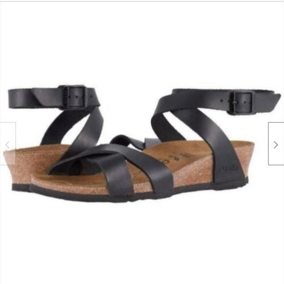 PAPILLIO BIRKENSTOCK Lola Ankle Wrap Wedge Sandal - Picture 1 of 12